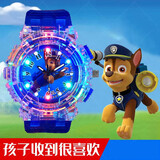 路星瑶儿童手表3-6岁汪汪队小狗男孩女孩七彩跑马灯发光小学生电子手表 深蓝色款【礼盒装】