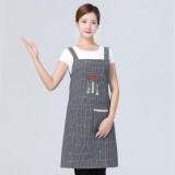 西蒂兰围裙女厨房家用做饭围腰纯棉布料透气罩衣花店布艺工作服夏季薄款 灰色