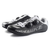 SIDEBIKE 无锁骑行鞋 男女休闲公路山地自行车 非锁助力骑行鞋 单车平底鞋 021黑色 买比运动鞋大一码 42