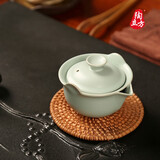 陶立方汝窑茶壶陶瓷手抓壶天青开片手工泡茶壶防烫单壶功夫茶具配件 环青壶 200ml