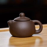 尊壶把把壶迷你指尖壶小紫砂壶宜兴把玩壶小容量倒立茶壶茶宠茶桌摆件 西施把把壶 紫泥 10ml