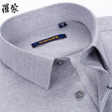 罗蒙 长袖衬衫男 春季新款商务休闲衬衫男士白领工作服格子衬衣男 30017长袖 39