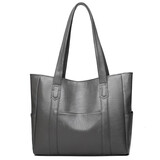 瑾安（JINAN）女包羊皮通勤大容量真皮时尚手提包软皮包托特包单肩简约大包包