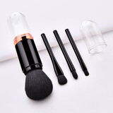 阿萄便携伸缩多功能化妆刷腮红刷有盖四合一散粉眼影刷套装迷你小套刷