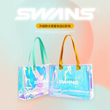 SWANS 游泳包女运动健身大容量收纳包镭射果冻包旅游度假便携手提包 幻彩绿（横版）