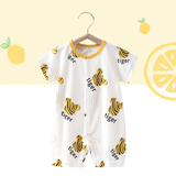 迪迪熊日记婴儿衣服夏季薄款短袖连体衣0-3个月新生儿衣服男女宝宝夏装纯棉6 薄款短袖小老虎 80CM适合体重19-23斤内