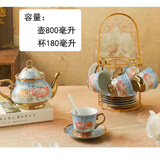 20件套欧式茶具陶瓷咖啡杯花茶英式下午茶具套装复古结婚礼品水杯 加大款(1壶6杯6碟6勺+架子)蓝