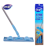 妙洁（MIAOJIE） 多功能夹布拖平板拖把家用木地板拖把 夹固式夹毛巾平板拖把地拖 拖把1套（共1块布）