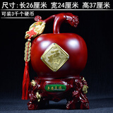 锦礼嘉 苹果摆件招财猪存钱罐储钱罐创意礼品可爱工艺品客厅电视酒柜玄关装饰品开业礼品 大号 苹果