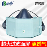 生宝kn95防尘口罩面具硅胶面罩透气防工业打磨粉尘鼻罩煤矿DR-L活性炭滤棉纸KP95高效棉3002 生宝3002硅胶款（单面罩内含一片棉）