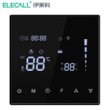 伊莱科（ELECALL） 水地暖电地暖温控器控制器可调温控制器控制面板壁挂炉温控器 触屏款水地暖EK8908H带WIFI黑色