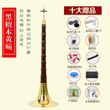 管艺 红木乌木唢呐乐器全套唢呐民族乐器成人初学演奏锁啦喇叭 黑檀D调黄婉【10种赠品】