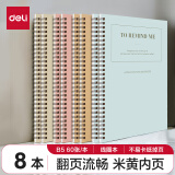 【全网低价】得力(deli)8本B5/60张简约系列笔记本子 线圈本螺旋本记事本错题本 LB560