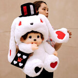 mengqiqi蒙奇奇公仔压床娃娃超大号毛绒玩具玩偶女孩子生日礼物新年圣诞节 蒙奇奇大号白色长耳兔2218