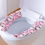 誉品丰茂粘贴式马桶垫圈通用坐便套家用防水加厚马桶贴坐便器垫儿童马桶圈卫生间马桶套冬季夏季厕所坐垫圈 法兰绒小鸡3对6片