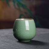 龙泉青瓷功夫茶具陶瓷茶杯家用泡茶杯办公室主人杯单杯无柄杯中式冰裂水杯 哥窑开片梅子青