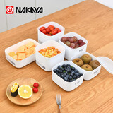 NAKAYA日本进口保鲜盒塑料密封盒食品级冰箱收纳冷藏盒微波炉加热耐高温 500ml