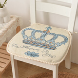 罗兰家纺欧式餐椅垫坐垫椅子凳子垫子坐垫带绑带防滑粒餐桌椅加厚 皇冠米（反面防滑颗粒） 45*43cm