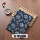 灵兰 纯棉活性印染青花布 乌镇蓝印花布仿蜡染棉布布料 桌布民族服装 604#卧龙图案