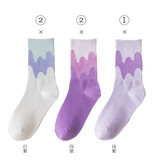 宝盖丁袜子女袜彩色长袜糖果色ins潮街头个性可爱日系学生韩国棉袜子 白紫2+深紫2+浅紫 均码