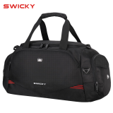 SWICKY瑞士手提包运动健身包男士行李包出差旅行袋干湿分离大容量旅游包 黑色【干湿分离可放45码鞋子】