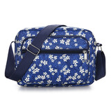 畅印 单肩小包妈妈花布包中年女包休闲帆布包中老年斜挎包零钱包手机包 蓝色碎花