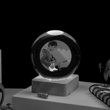 初凝（CHUNING）新年生日礼物女生送女友男生星空投影水晶球小夜灯定制台灯摆件 木底座6cm图片定制