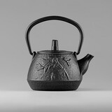 龙颜堂日本南部铁壶小号铸铁壶纯手工铁壶急须壶煮水茶壶黑点泡茶壶 竹纹