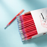 高温消失笔服装专用 布料气退热熔热消笔褪色水溶水消色笔芯布用 粗杆红色100支【皮革/布料通用】 高温消失或水消