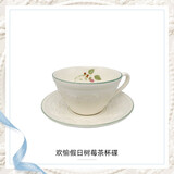 WEDGWOOD威基伍德欢愉假日树莓浮雕陶瓷咖啡茶杯碟套装 新年礼物送礼 欢愉树莓杯碟