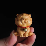 十方清梵 崖柏木雕兔子手把件居家装饰动物摆件生肖老鼠猫动物汽车小礼品 崖柏小老虎约长3.2*3.1*4.1cm