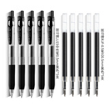 斑马牌（ZEBRA） 日本jj15限定按动中性笔速干笔芯学生考试黑色水笔套装0.5mm签字笔文具套装 经典续航款5支+替芯5支【送笔袋】