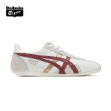 Onitsuka Tiger鬼塚虎男鞋 慢跑鞋透气轻便男女款运动休闲鞋RUNSPARK D201L 米白色/红色 38