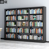 唐辑 钢制书架书柜落地学校图书馆阅览室档案架 黑色单面五层一列三