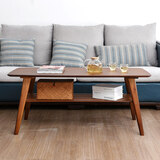 竹艺匠北欧茶几简约现代客厅茶桌欧式实木创意小户型楠竹小桌子茶机家用 茶色加高100*50*60组装