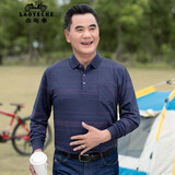 老爷车爸爸t恤男长袖中老年人衣服宽松男装40-50岁春秋季打底衫父亲节 20472灰色 M (170) 建议120-130下