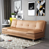紫盈门 沙发床折叠多功能小户型单双人实木客厅两用午休床懒人沙发 浅咖啡色五金脚 2.0米
