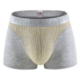 VKWEIKU英国卫裤官方男士内裤男透气磁石疗莫代尔平角内裤头尊享版 灰色3条 2XL （150-170斤）