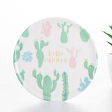 炫依酷隔热垫青花杯垫锅垫碗垫密胺仿瓷树脂餐垫盘垫锅垫餐垫杯垫 仙人掌2个装