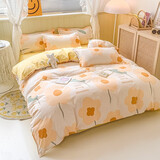 多兰诗（Duolanshi）春秋加厚磨毛四件套 ins四件套花卉田园风格床单被套四件套 小幸运 2.0米 床单款 被套200*230 四件套