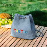 toutou包包女包生日礼物牛仔链条双肩包女士包包流浪包送女友圣诞节送礼 牛仔蓝