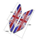 车贴纸狮头金属刮划痕遮挡3d立体改装狮子图案车标个性创意男女 彩色 米字旗对贴(一对)