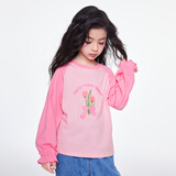 MiniPeace太平鸟童装女童插肩袖长袖T恤儿童内搭春装打底衫新 粉红色2 140 cm