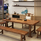 峰发 功夫茶桌椅组合家用简易茶台实木新中式泡茶桌禅意阳台茶艺桌 颜色尺寸定制 组装