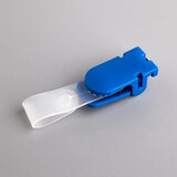 卡富仕环保塑料夹子工作证胸牌夹医生护士胸卡夹扣金属翻盖夹工号牌嘉宾证员工厂牌夹证件卡套出入证旋转夹子 6702蓝色夹子 1个