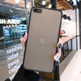 名樱 苹果8Plus手机壳iPhoneSE2保护套透明磨砂6SP撞色硅胶7P全包防摔ip6s网红男女 苹果6P/6SPlus【经典黑】+钢化膜