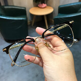 简丹（JIANDAN） 眼镜框近视可配度数钛架显脸小墨镜夹片办公室男女猫耳半框超轻 【镜框】CH5166 代瑁金色 单镜框+模型镜片