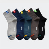 酷尔棉（CoolのMian）2双袜子 四季男袜ins潮运动休闲中筒中厚款秋冬袜子 SP运动袜随机5双 均码