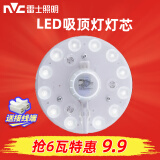 雷士照明（NVC）led吸顶灯替换灯盘卧室灯具改造灯板节能磁铁吸附三色圆环形灯芯 限1件【6W白光】Φ12cm适1-5平