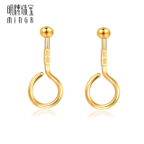 明牌珠宝 足金黄金圆珠若隐耳钉金耳环女送礼AFH0088工费50 足金 耳钉  约1.04克